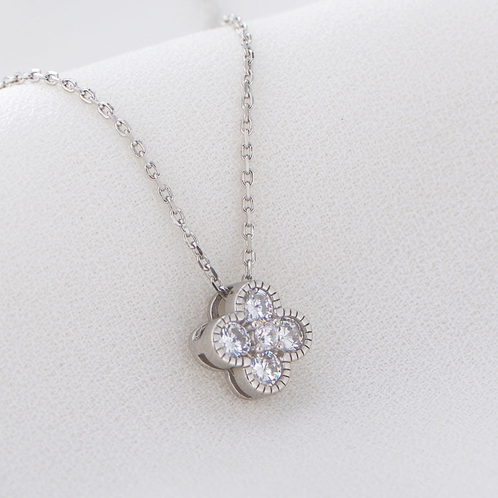 Sparkling Clover Necklace and Earring Set