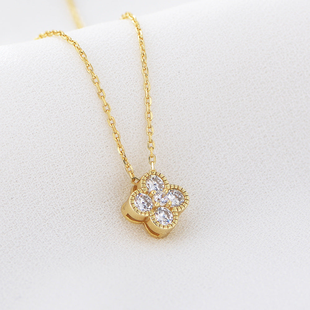 Sparkling Clover Necklace and Earring Set