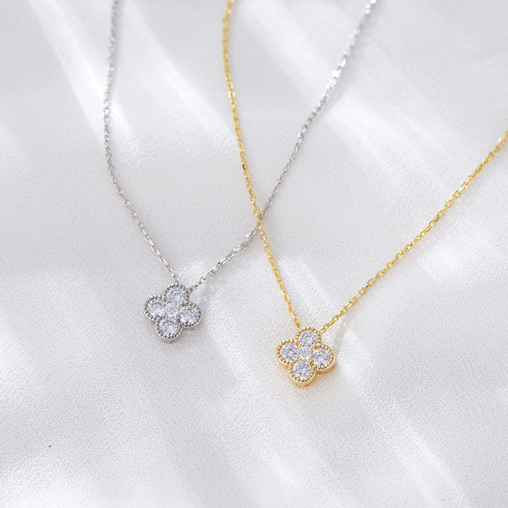 Sparkling Clover Necklace and Earring Set